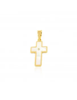 

Pendant Pearl Cross rectangular with cubic zirconia