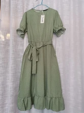 Sash Dress Puff-Sleeve Simplee Chic Polk-Dot Spring Summer Ruffled Elegant High-Waist