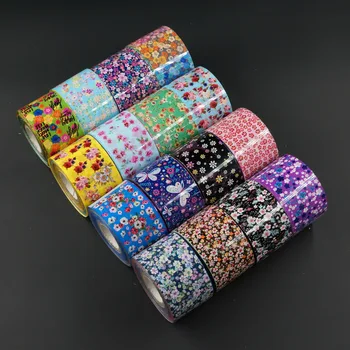 

1 Set 16 Rolls 4CM x 100 Meter Colorful Flower Print DIY Design Nail Art Manicure Tips Wraps Transfer Foil Film