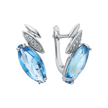 

Silver earrings with sitals and cubic zirconium sunlight sample 925