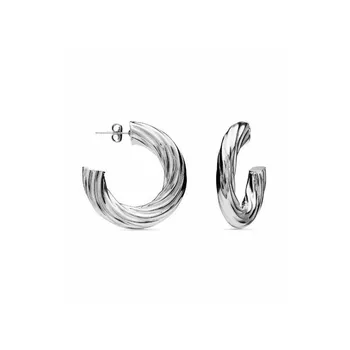 

Big Hoops Silver Metal SHUA Curly Brightness LUXENTER