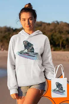 

Angemiel Wear Dj Skull And Crossbones White Women 'S Hooded Sweatshirt Bags Kombin