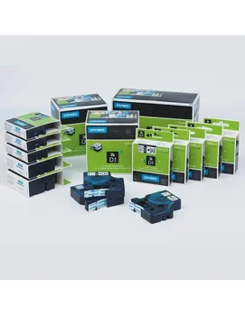 

DYMO D1 TAPE 9 MM BLACK X 7 M. White color