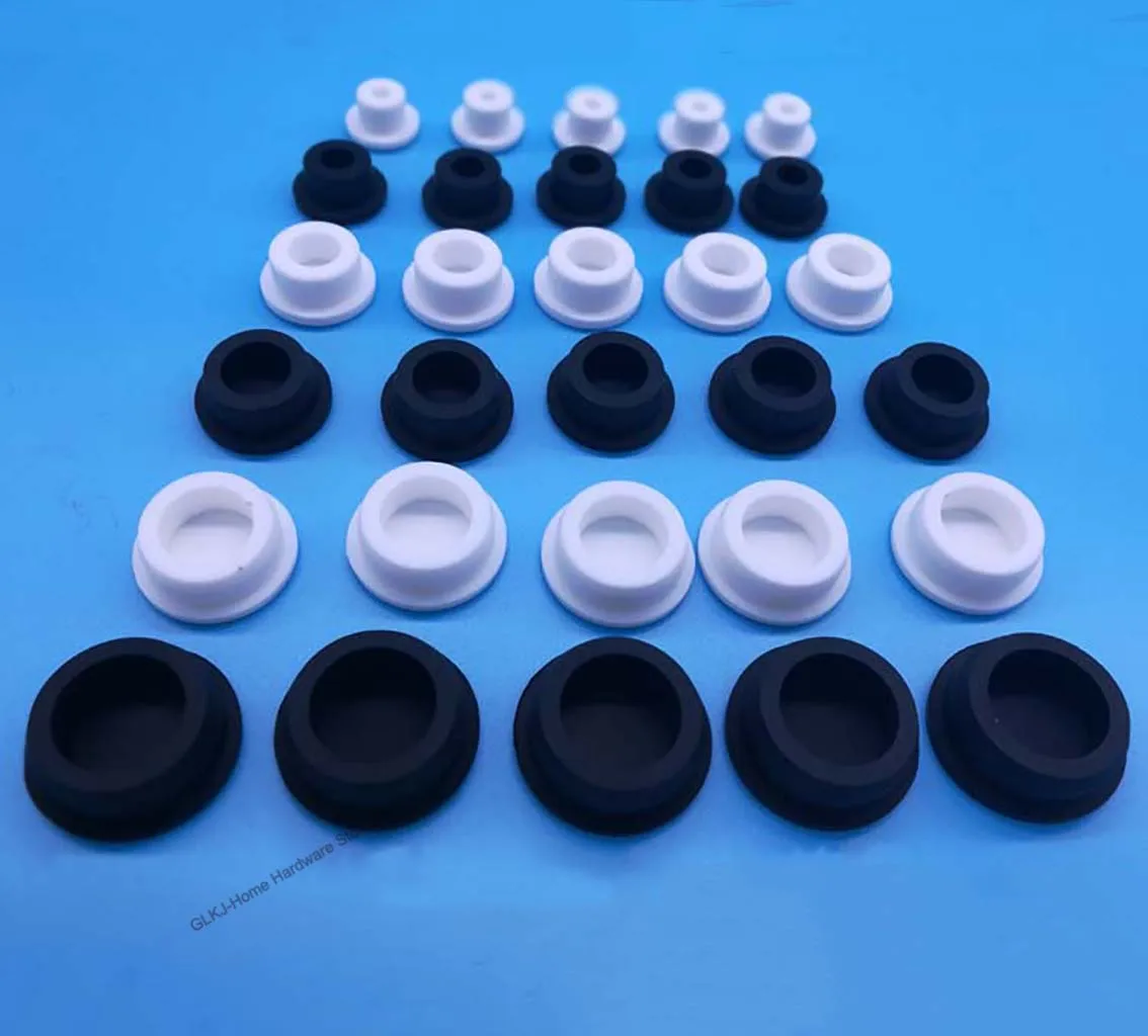 Silicone Rubber Plugs Sealing Gasket Rubber End Cap Round Silicone Rubber Seal Hole Plugs Bore 6.8mm-201.5mm Blanking End Caps Seal T Type Stopper Protective Gasket
