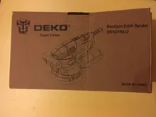 DEKO-LIJADORA ORBITAL Random DKSD125J1, 350W, con escape de polvo y depósito de polvo híbrido