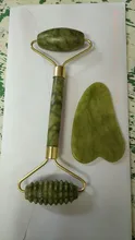 Rodillo masajeador Facial de piedra de Jade, masajeador Natural para cara, ojo, cuello, Guasha raspador, herramientas adelgazantes de belleza
