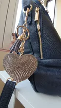 ZOSHI-Llavero borla cuero con forma de corazón, llavero con anilla para llaves, llavero de cristal de Metal, bolso con abalorio, colgante automático, regalo, precio al por mayor
