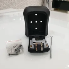 Caja de bloqueo de llave MOOL, caja de seguridad de llave de aleación de aluminio montada en pared, a prueba de agua, caja de bloqueo de llave de combinación de 4 dígitos para interior Outdoo