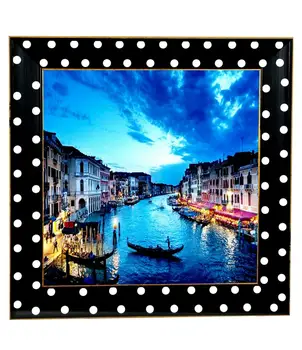 

Canvas Painting Glazed Wood Colorful Framed Venice Evening