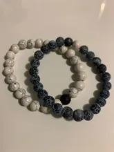 Bead Bracelet Jewelry Stone Lava Custom Female Blue Tiger Handmade Boho 8MM Wide