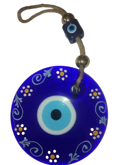 

Big Size Glass Blue Evil Eye Wall Hanging Ornament – Turkish Nazar Bead - Home Protection Charm - Wall Decor