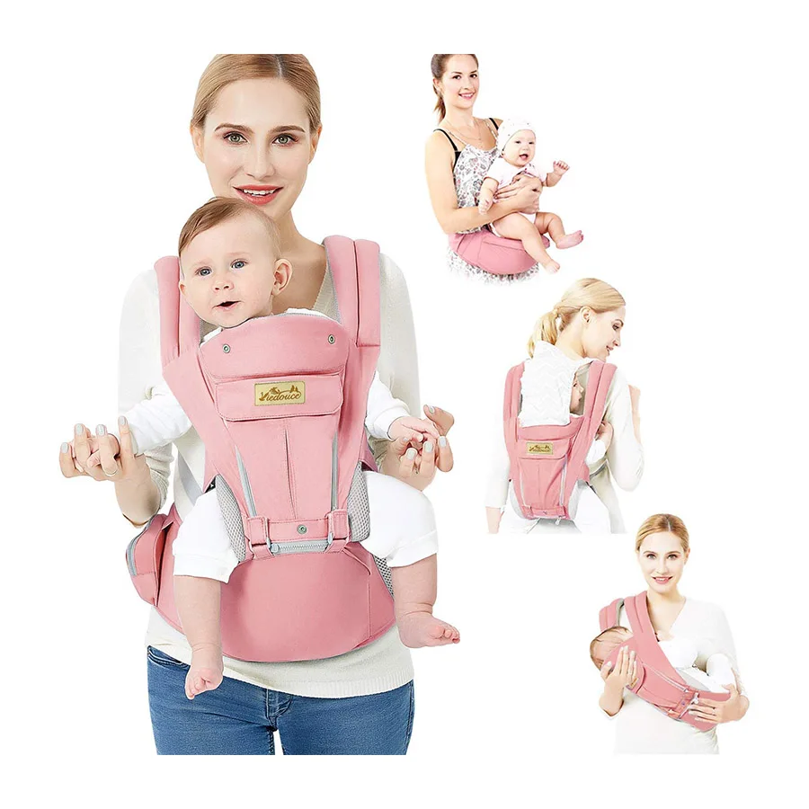 婴儿背带粉色2
