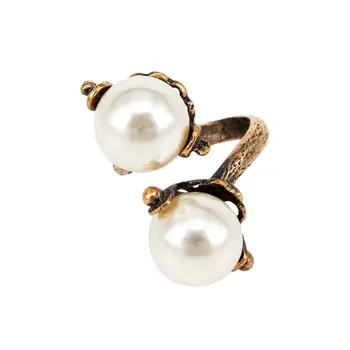 

Women's ring dimensionless two pearls 55329