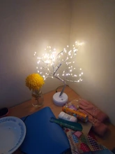 Night-Light Table-Lamp Battery-Operated Bedside Copper-Wire Tree Bedroom Home-Decoration