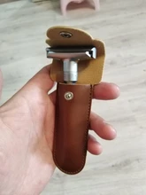 Navaja de afeitar de viaje CASO DE funda, soporte Manual maquinilla de afeitar de doble filo afeitar de cuero de la PU