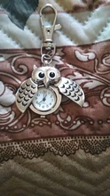 Búho reloj de bolsillo bonito llavero de dibujos animados reloj de bolsillo moda hermosa búho reloj Clip de llavero de bolsillo explosión en gros часы 03 *