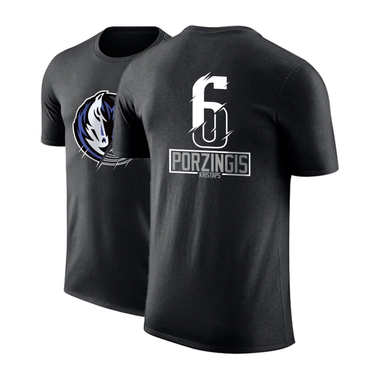 Luka Doncic/футболка с короткими рукавами; хлопковая Спортивная футболка Wiggins Towns Porzingis; баскетбольная Футболка; dpoy; фирменный дизайн