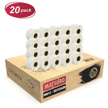 

Matsuro Original | Compatible Address Label Rolls Replacement for DYMO 99012 (36mm x 89mm | 260 Labels per Roll | 5 PACK)