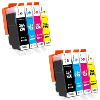 

8 cartriges HP364xl HP 364xl 364xl's refill Compatible for printer Model PhotoSmart C 6383