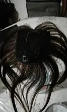 Halo Lady-Clip de belleza para mujer, cabello humano con explosión de flequillo, pieza central, pelo lacio brasileño no Remy para la pérdida de cabello