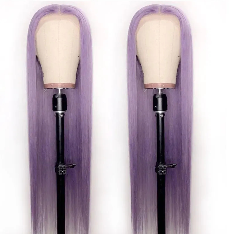 

150% Purple Lace Front Human Hair Wigs 13x4 HD Transparent Preplucked Brazilian Straight Lace Front Wig For Black Women Non-Remy