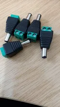 Adaptador de enchufe de corriente continua para cámaras de videovigilancia, 5,5mm x 2,1mm, macho hembra, para cinta de LED de único Color, 5050, 3528, 5060