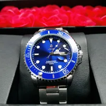 Reloj de cuarzo deportivo para hombre, cronógrafo de pulsera de acero inoxidable, resistente al agua, color verde, Masculino