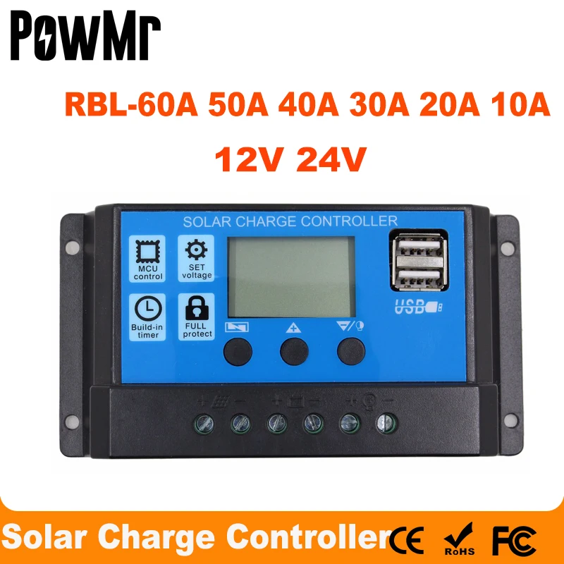 Home Improvement 60a Mppt Solar Panel Regulator Charge Controller 12v 24v Auto Work 1500w Lcd Usb Home Garden Co