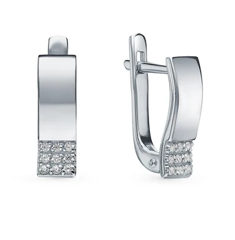 

Silver earrings with cubic zirconia sunlight sample 925