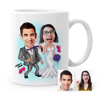 

Personalized Are Getting Married Cartoon White Mug Cup-6