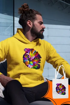 

Angemiel Wear Kitty Yellow Men 'S Hooded Sweatshirt Bags Kombin