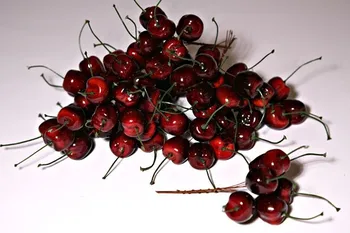 

Cherry decor. (plastic), 2,5 cm, red, 6 PCs set