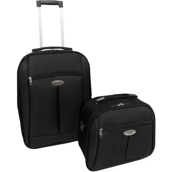 

TRAVEL WORLD-TW00091-2BLK-Set of 2 pieces: cabin Suitcase 55 cm + bag with 1 kit 3 travel bottles 100 ml-