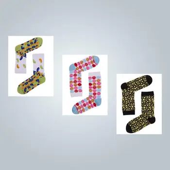 

3 Pairs Women's Crew Socks Colorful Patterned Premium Cotton