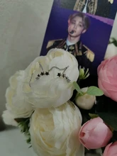 Anenjary-pendientes de plata de ley 925 con forma de estrella, aretes de cadena larga, S-E1443 completo