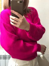 LUNDUNSHIJIA 2020 nueva primavera y otoño de las mujeres es holgado de punto suéteres señoras con cuello en V y manga larga de moda Rosa Cardigan rojo abrigos