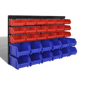 

32pc DIY wall shelf tool organizer stackable boxes modular plates