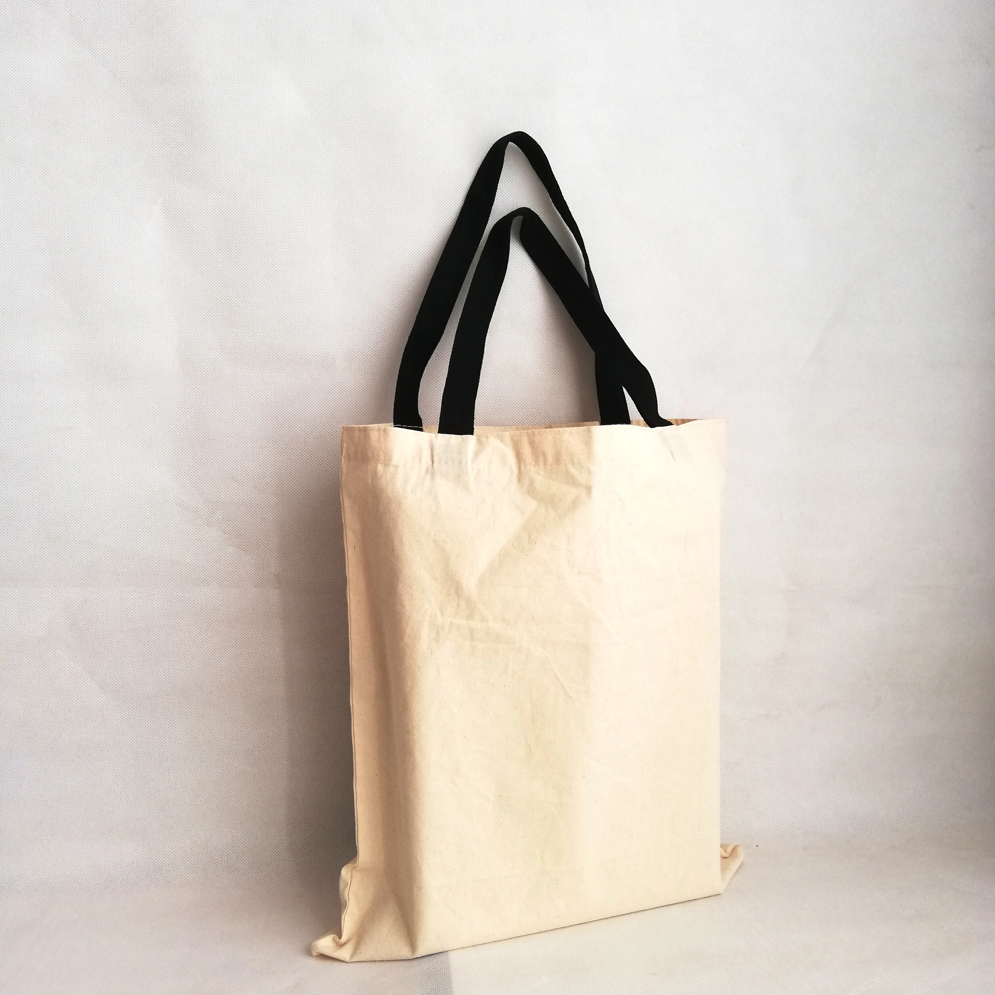 Best Wholesales 300pcs/lot Customized Gift Bags with Logo Natural White Cotton Hand Bags Eco-friendly Grocery Shoulder Bags for Gift 2