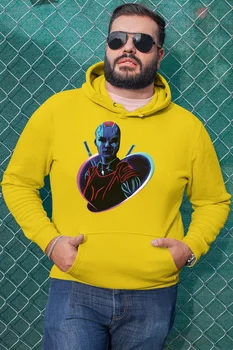 

Angemiel Wear Nebula Yellow Men 'S Hooded Sweatshirt