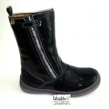 

Boots wrinkled patent leather black zipper for girl, Andanines