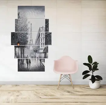 

Snow Scenic Eiffel 5 Piece Mdf Table