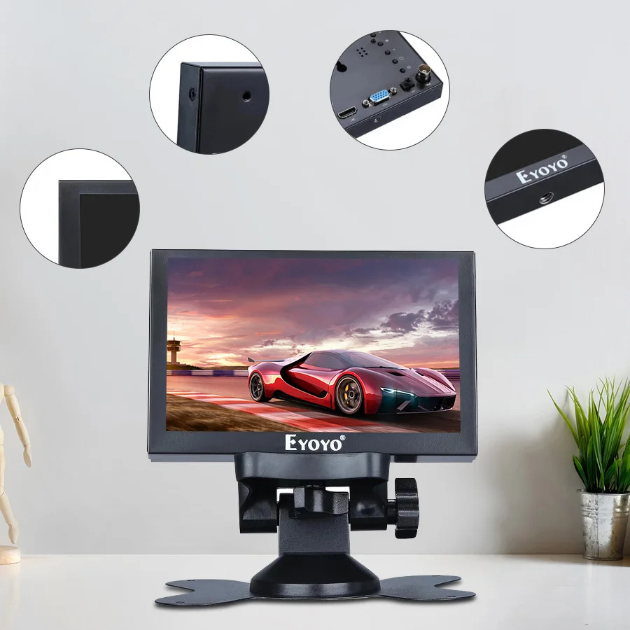 Eyoyo ̴ Ʈ ڵ Ĺ ,  ī޶ LCD ȭ, HDMI VGA BNC   巹Ʈ ÷, 5 ġ