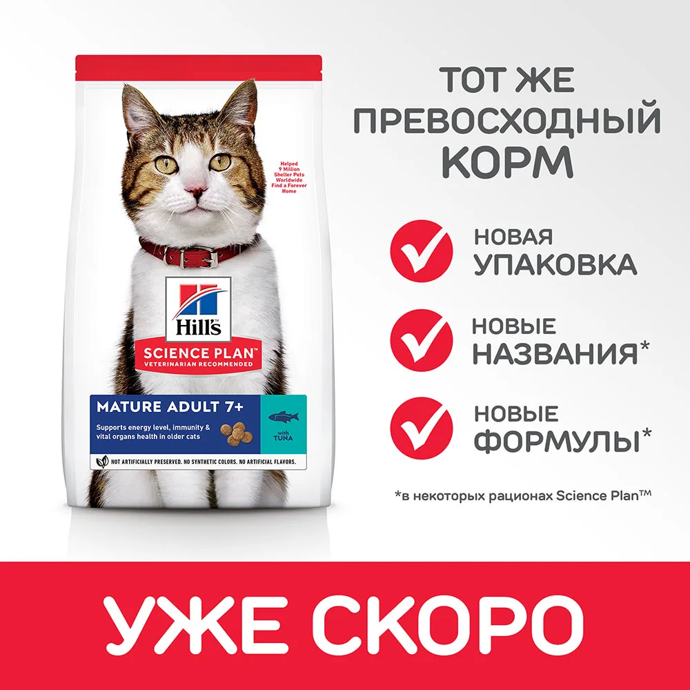 Hill's Science Plan Active Longevity сухой корм для кошек старше 7 лет с тунцом 2 кг