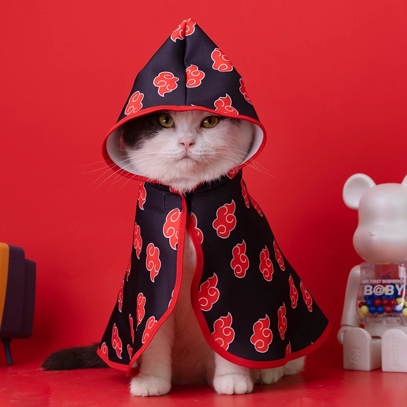Japan Classic Anime Naruto Cosplay Costumes Pet Cat Cloak Akatsuki Uchiha  Itachi Red Cloud Coat Halloween Hooded Cloak 2022 New| | - AliExpress