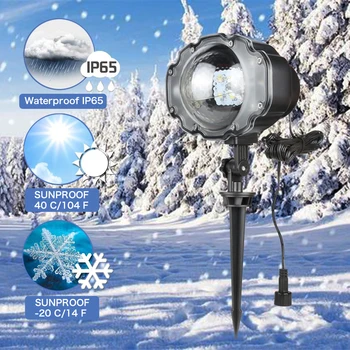 

Christmas Snowfall Projector IP65 Moving Snow Outdoor Garden Laser Projector Lamp Christmas Snowflake Laser Light For Xmas Party