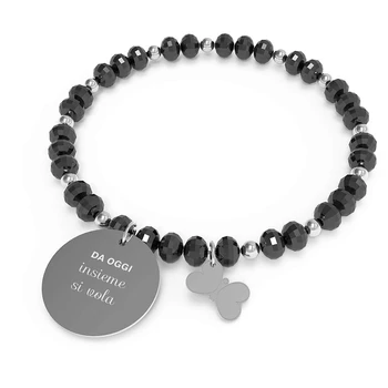 

10 Good Propositi Woman Bracelet Set you fly Crystal Collection Silver (Onix)