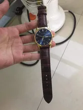 OLEVS-Reloj clásico de cuarzo para hombre, resistente al agua, correa de cuero, informal, Popular, de negocios