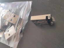 10 unids/lote USB 2,0 4Pin un tipo macho conector SMT negro G49 para cargador de transmisión de datos