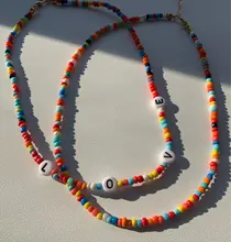 Collar de satélite multicapa con cuentas de arcoíris para mujer, joyería Bohemia hecha a mano, con personalidad