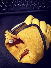 QIANGLEAF-guantes de protección para hombre, de cuero de vaca, amarillo, ultrafinos, de seguridad, para el trabajo, venta al por mayor, 527NP, Envío Gratis